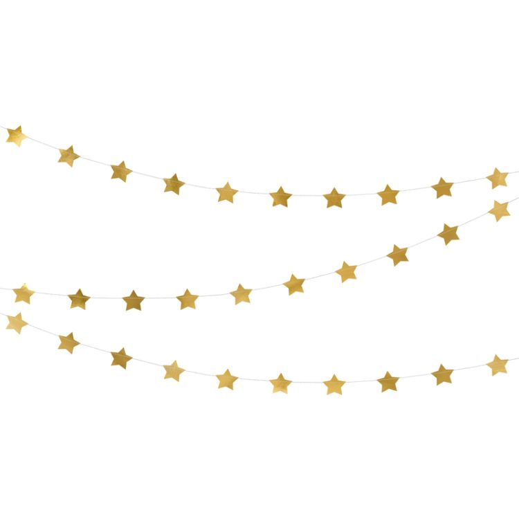 Ghirlandă cu stele aurii - 3 m