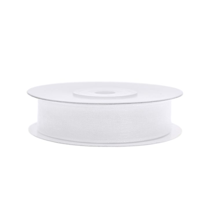 Panglică albă din organza - 12mm/25m