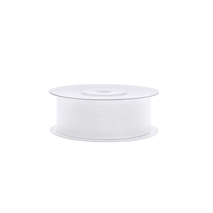 Panglică albă organza - 25mm/25m