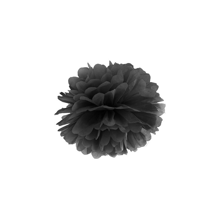 Pompon negru - 25 cm
