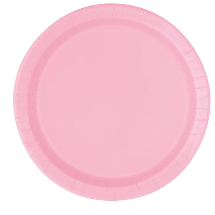 20 farfurii roz deschis - 17 cm