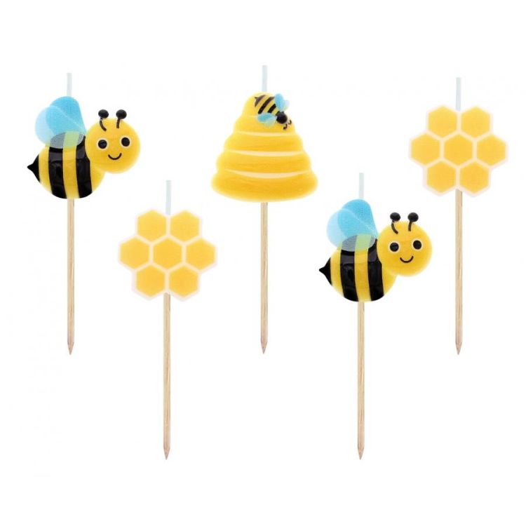 5 mini lumânări cu albine