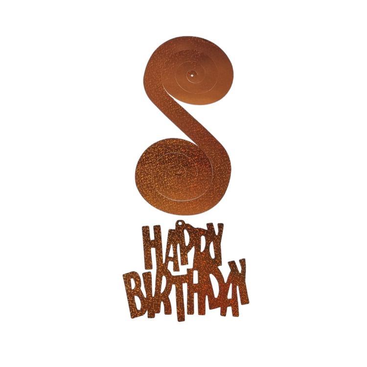 6 spirale decorative portocalii Happy Birthday