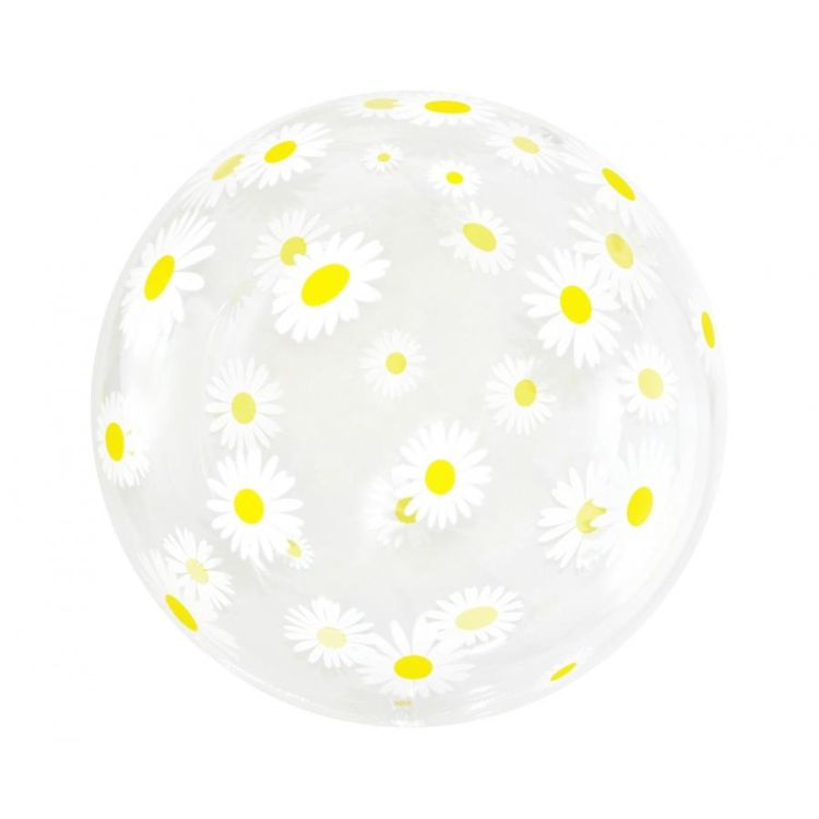 Balon bobo transparent cu flori - 50 cm