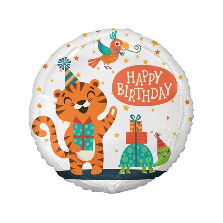Balon cu tigru Happy Birthday 44 cm