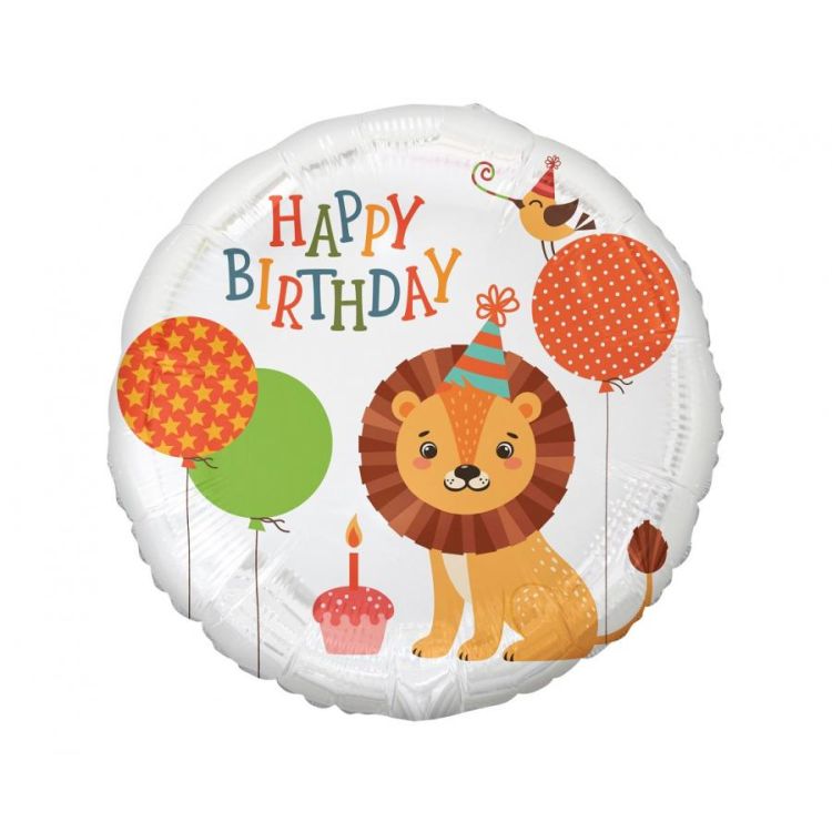 Balon Happy Birthday cu leu 44 cm