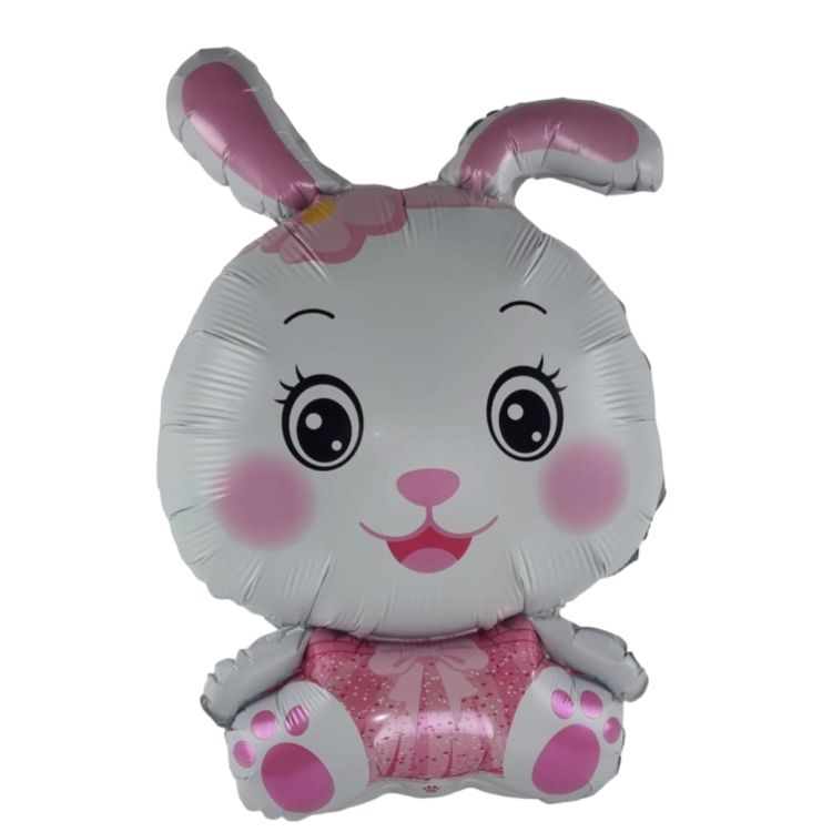 Balon iepure cu roz 74 cm