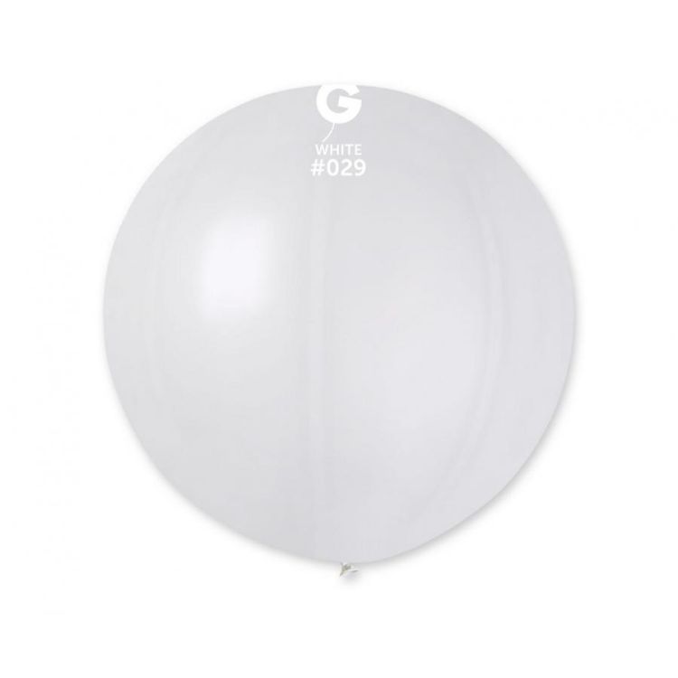 Balon jumbo alb metalic Gemar - 65 cm