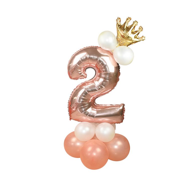 Balon decorativ roz gold cifra 2