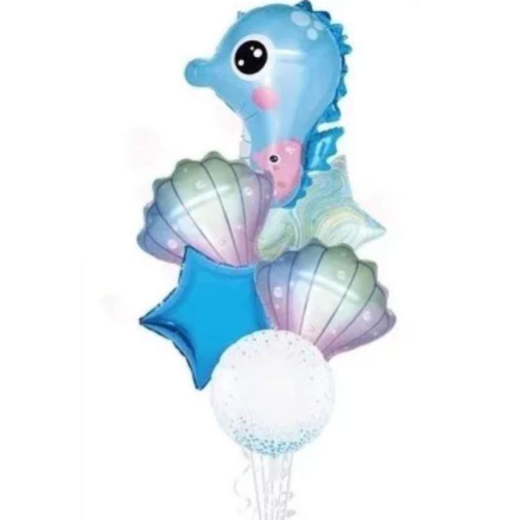 Buchet baloane Căluț de mare