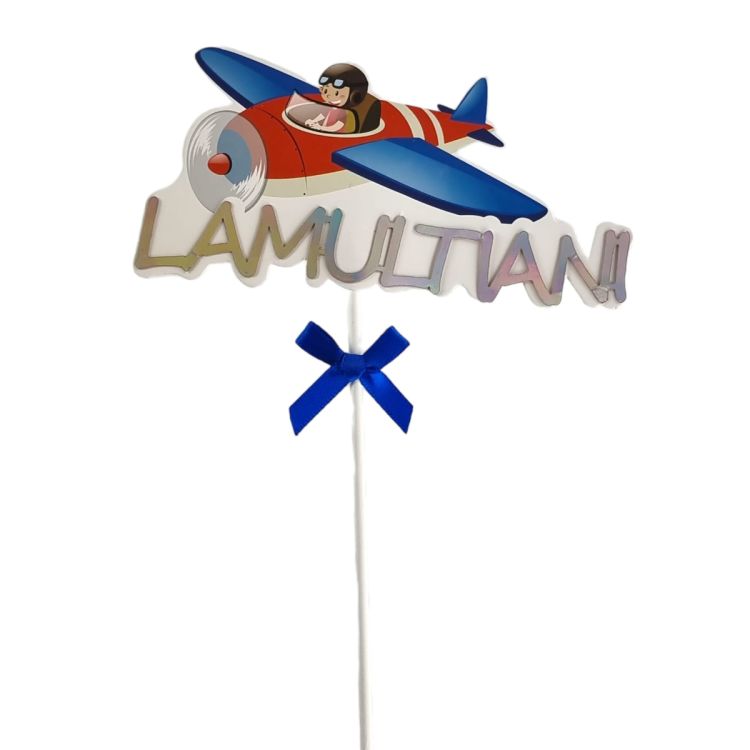 Decorațiune tort La mulți ani cu avion