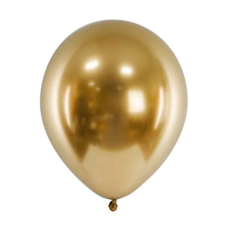 10 baloane glossy aurii 30 cm