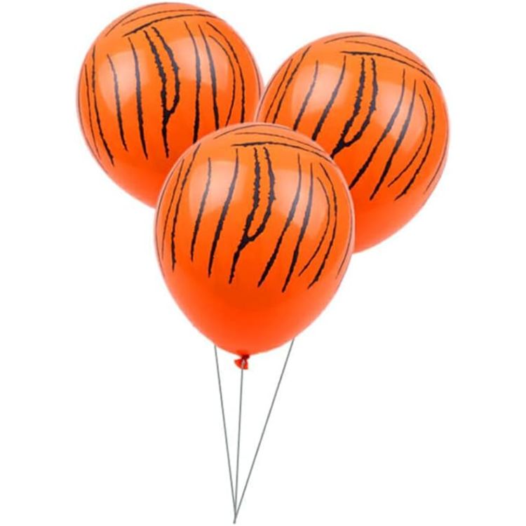 10 Baloane portocalii cu imprimeu tigru