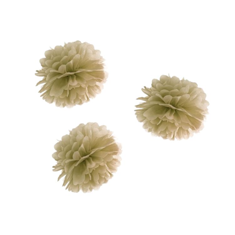 3 pompoane aurii - 25 cm
