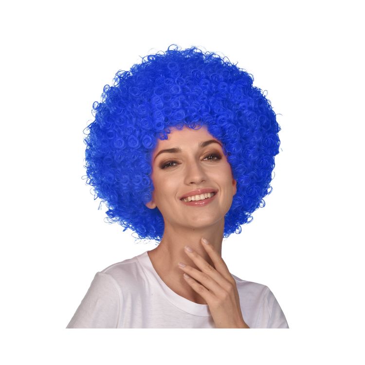 Perucă afro albastră