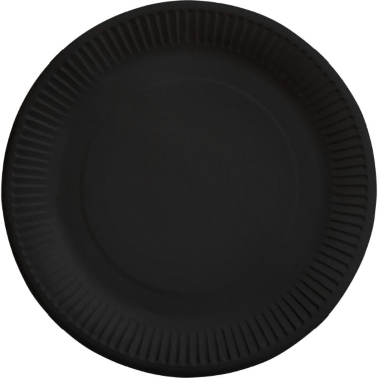 8 farfurii party negre - 23 cm