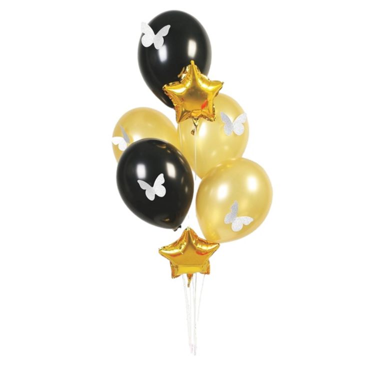 7 baloane decorative cu fluturasi