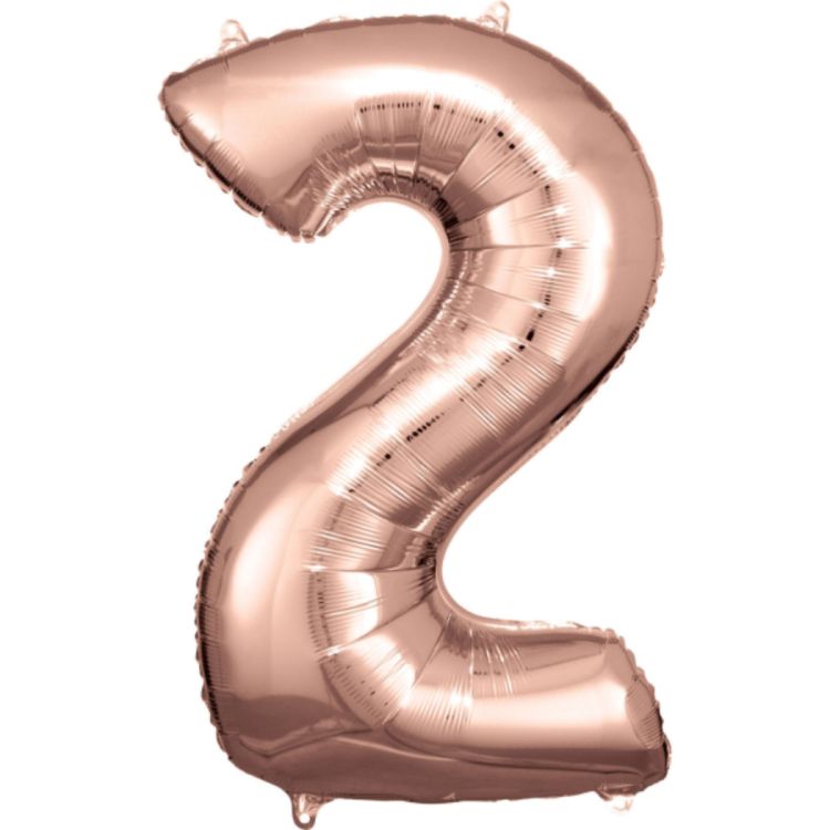 Balon cifra 2 rose gold - 86 cm