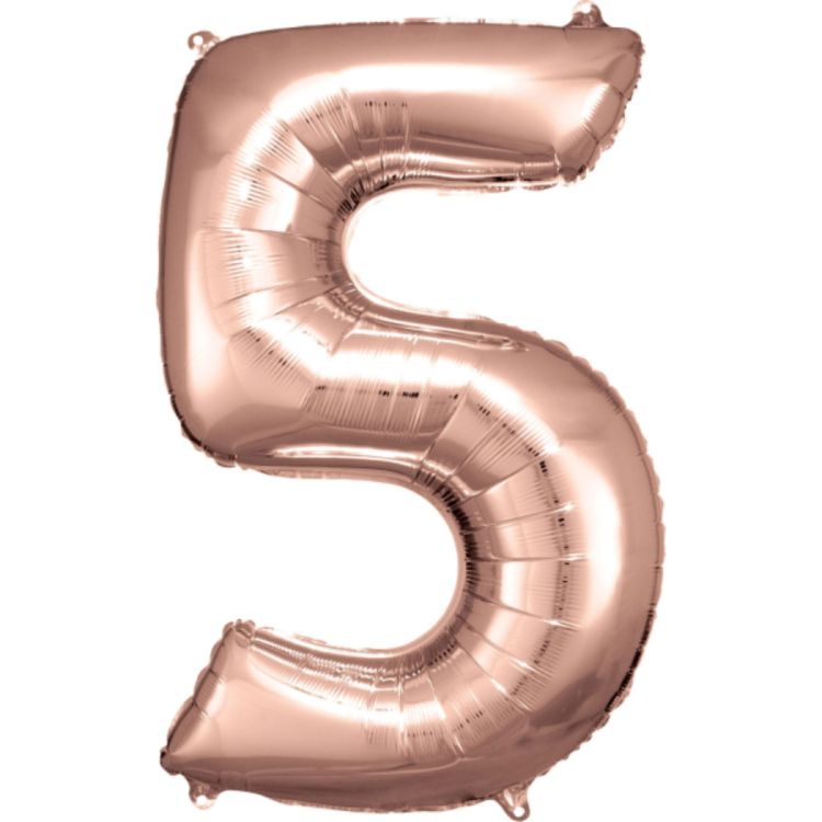 Balon cifra 5 rose gold - 86 cm