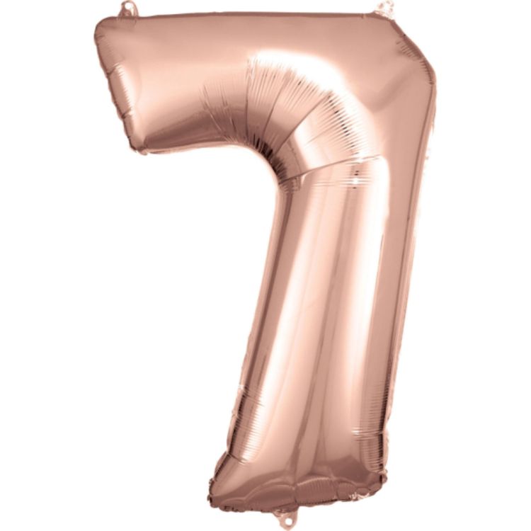 Balon cifra 7 rose gold - 86 cm