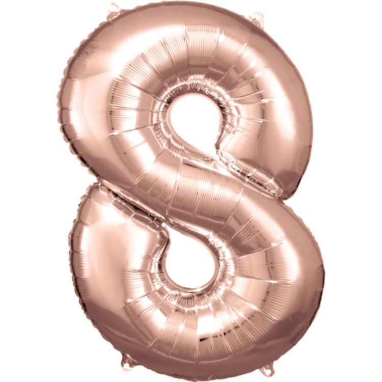 Balon cifra 8 rose gold - 86 cm