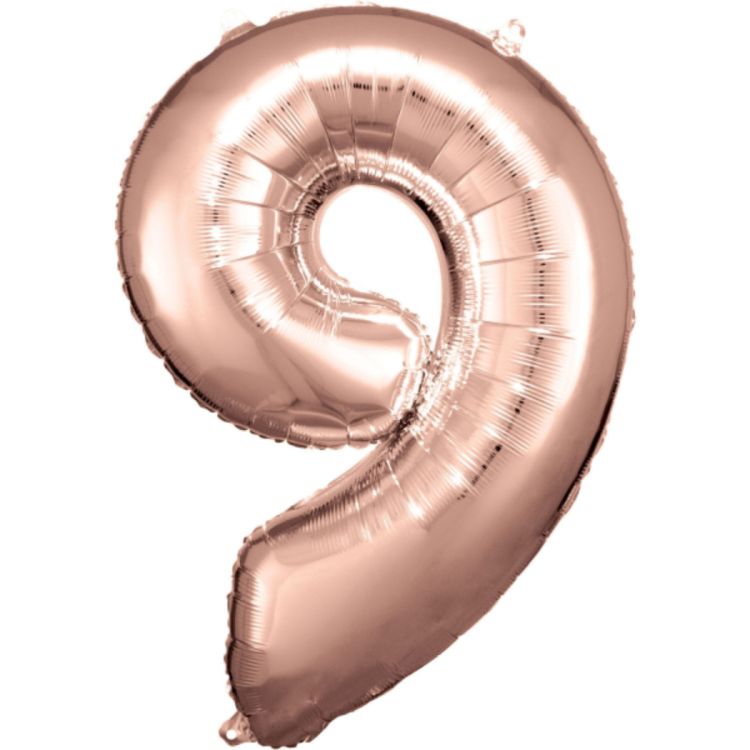Balon cifra 9 rose gold - 86 cm