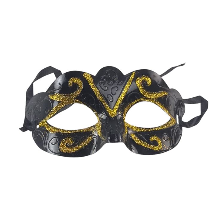 Masca neagra de carnaval cu sclipici