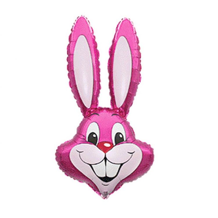 Mini balon iepuras roz - 35 cm