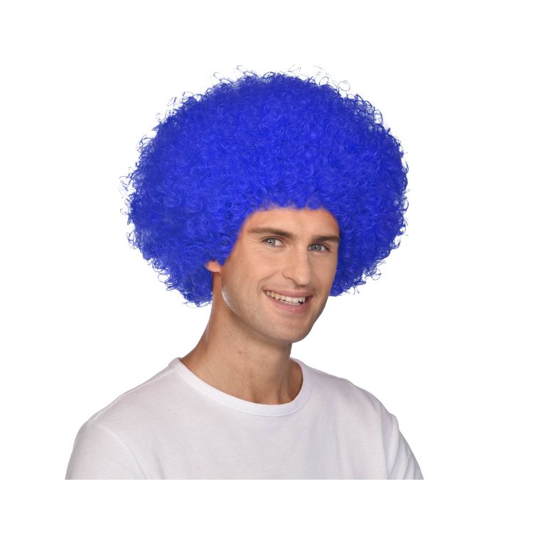 Perucă afro albastră