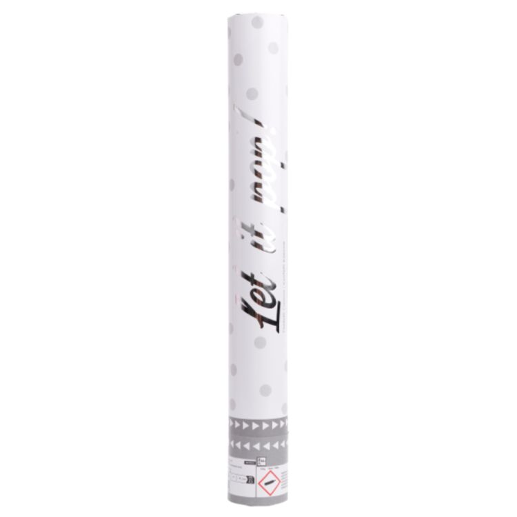Tun confetti din hârtie alba- 40 cm