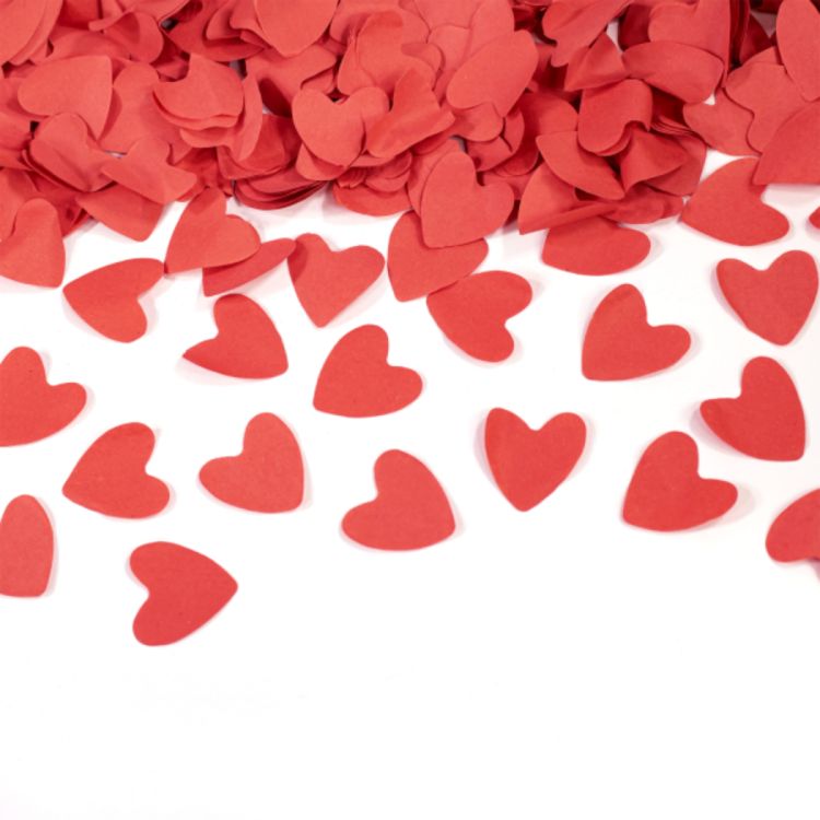Tun confetti inimi roșii din hârtie - 40 cm