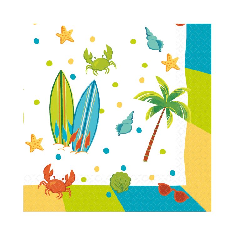 16 Șervețele Surf Party