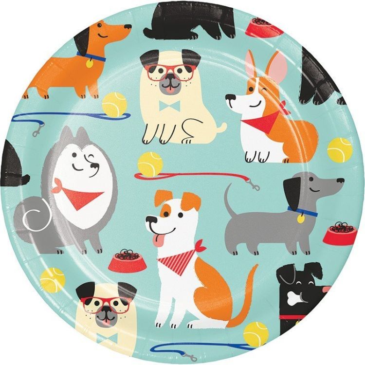 8 farfurii Dog party