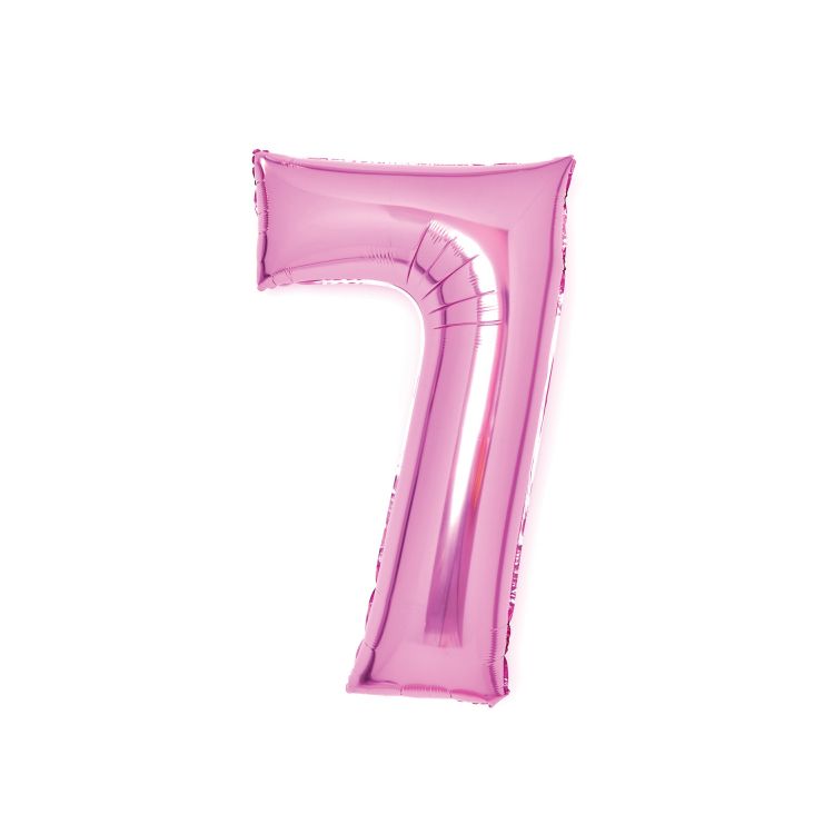 Balon folie cifra 7 roz - 70 x 45 cm