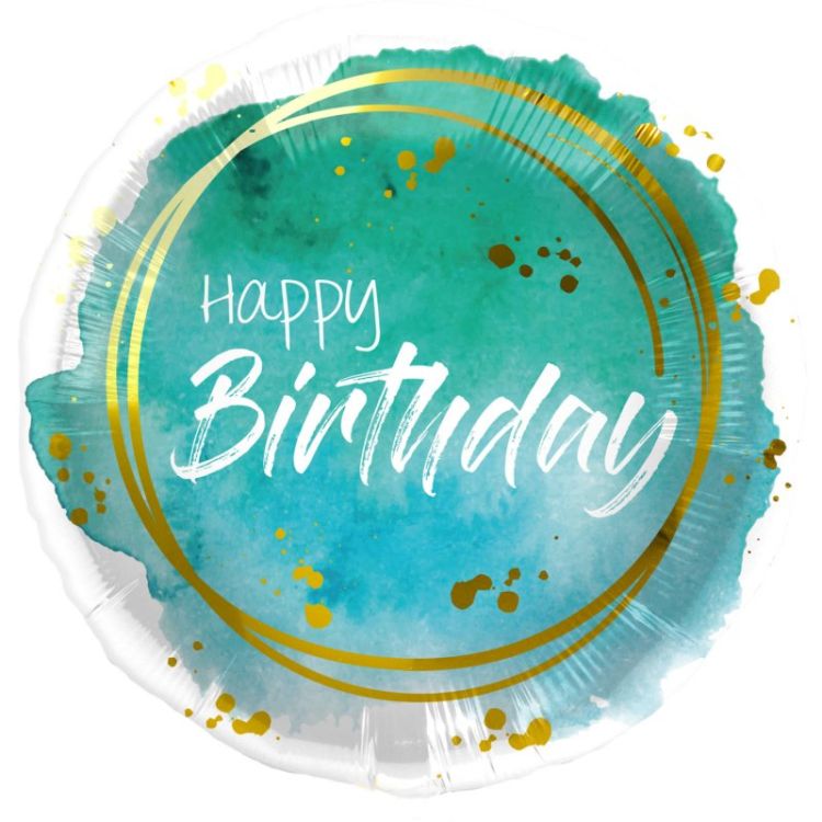 Balon folie  Happy Birthday Aquamarina 45 cm