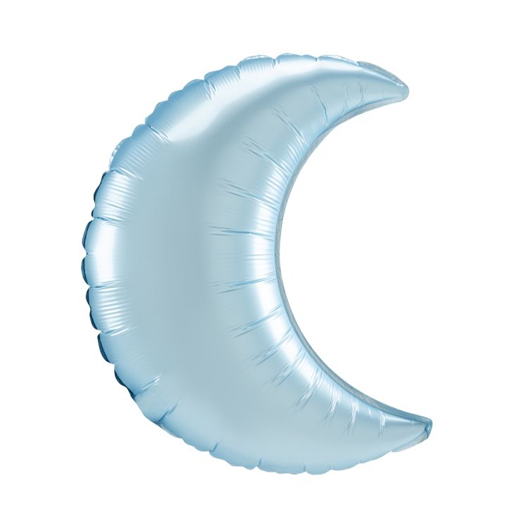 Balon folie semiluna bleu satin 43 cm