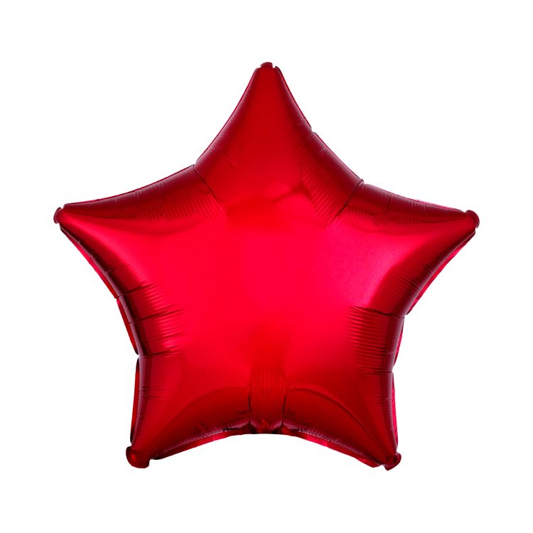 Balon folie stea roșu metalic - 48 cm