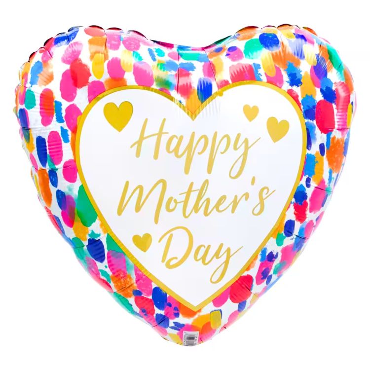 Mini balon inimă Happy Mother's Day - 10 cm