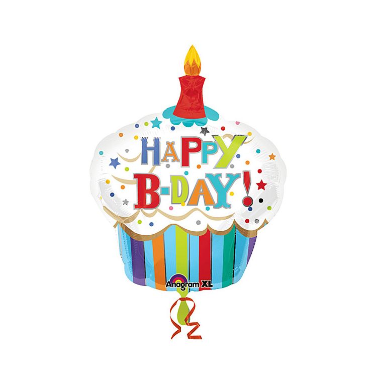 Balon folie Happy Birthday prajitura 74 cm x 91 cm