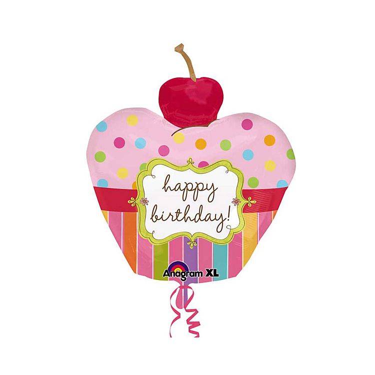 Balon folie Happy Birthday prajitura cireasa 61 cm x 56 cm