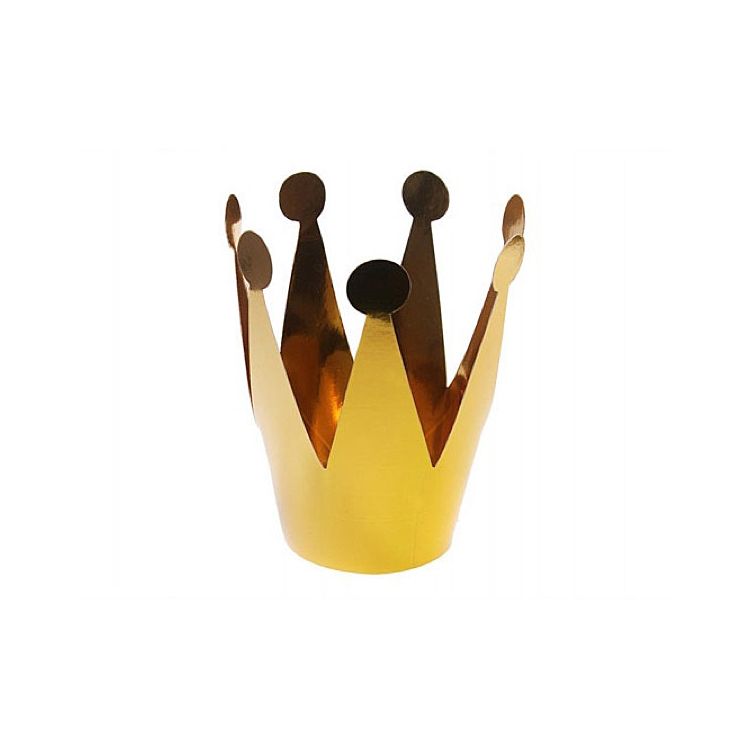Coroane party aurii din carton lucios - set de 3 coronite diametru la baza 7 cm