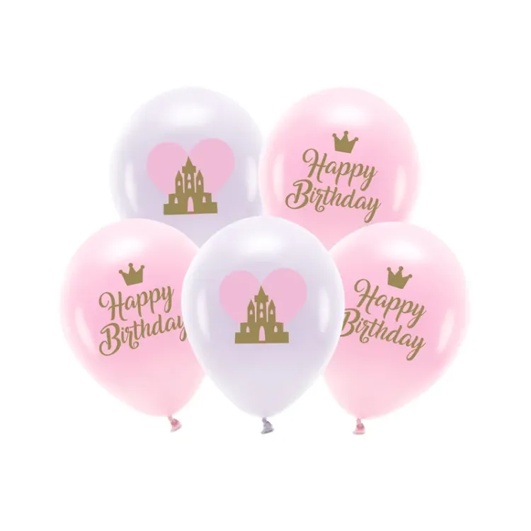 5 baloane pastel Happy Birthday
