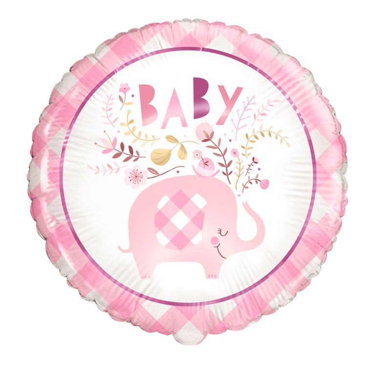 Balon Baby elefant roz - 45 cm
