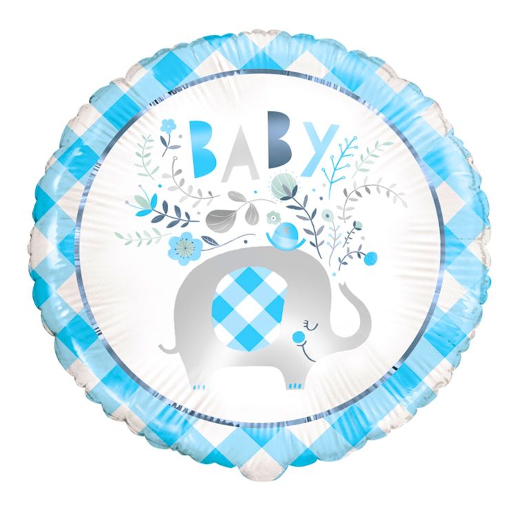 Balon bleu Baby cu elefant - 45 cm
