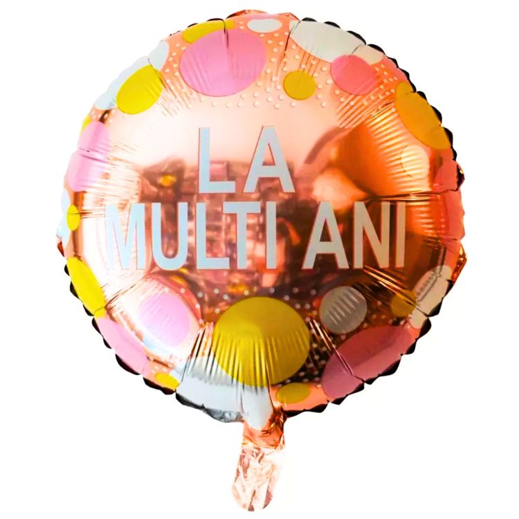 Balon roz deschis La mulți ani! 43 cm