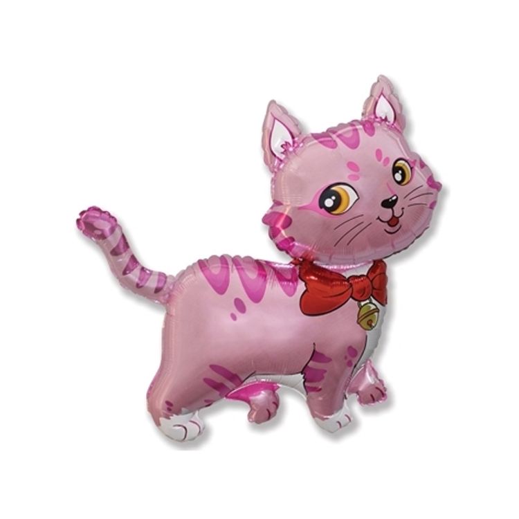 Balon folie metalizata pisica roz 35cm