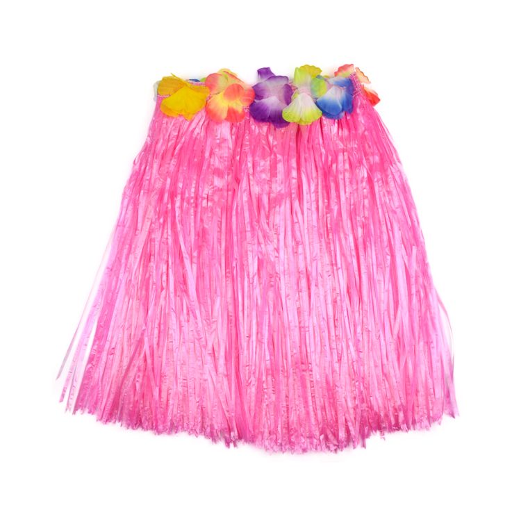 Fusta hawaiana scurta roz 40 cm