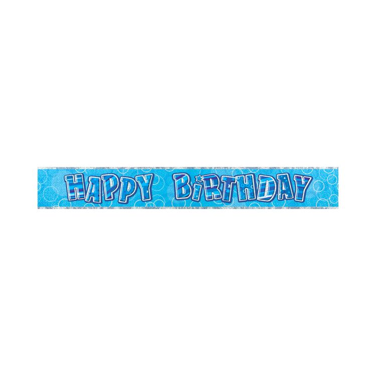 Party banner holografic Happy Birthday 3.6 m