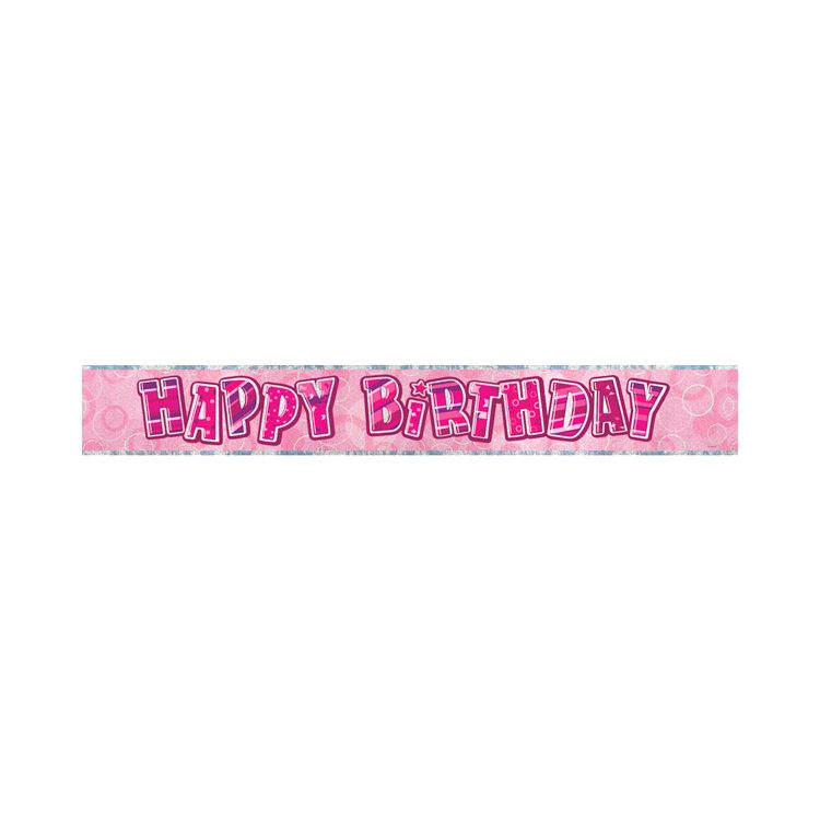 Party banner prismatic pentru aniversare Happy Birthday