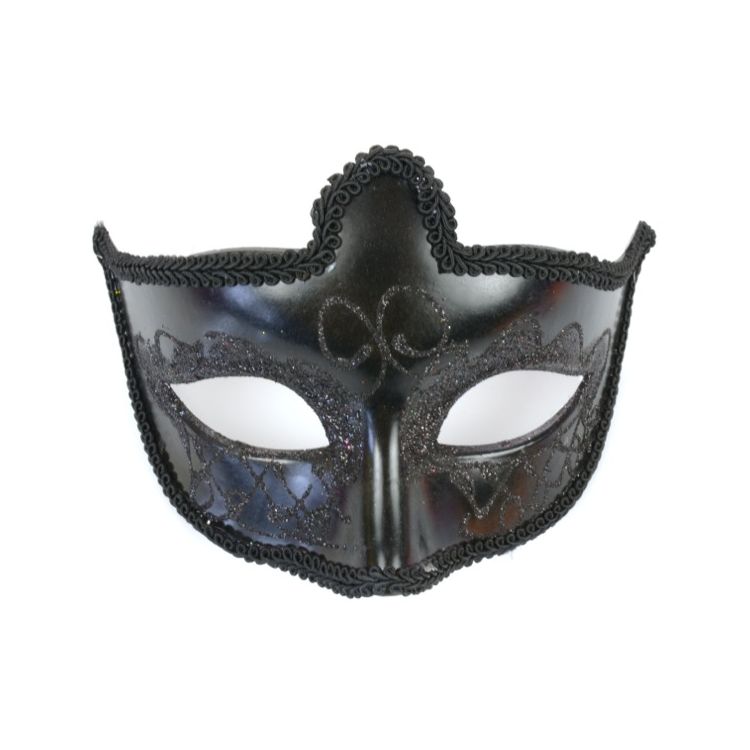 Masca venetiana neagra cu sclipici